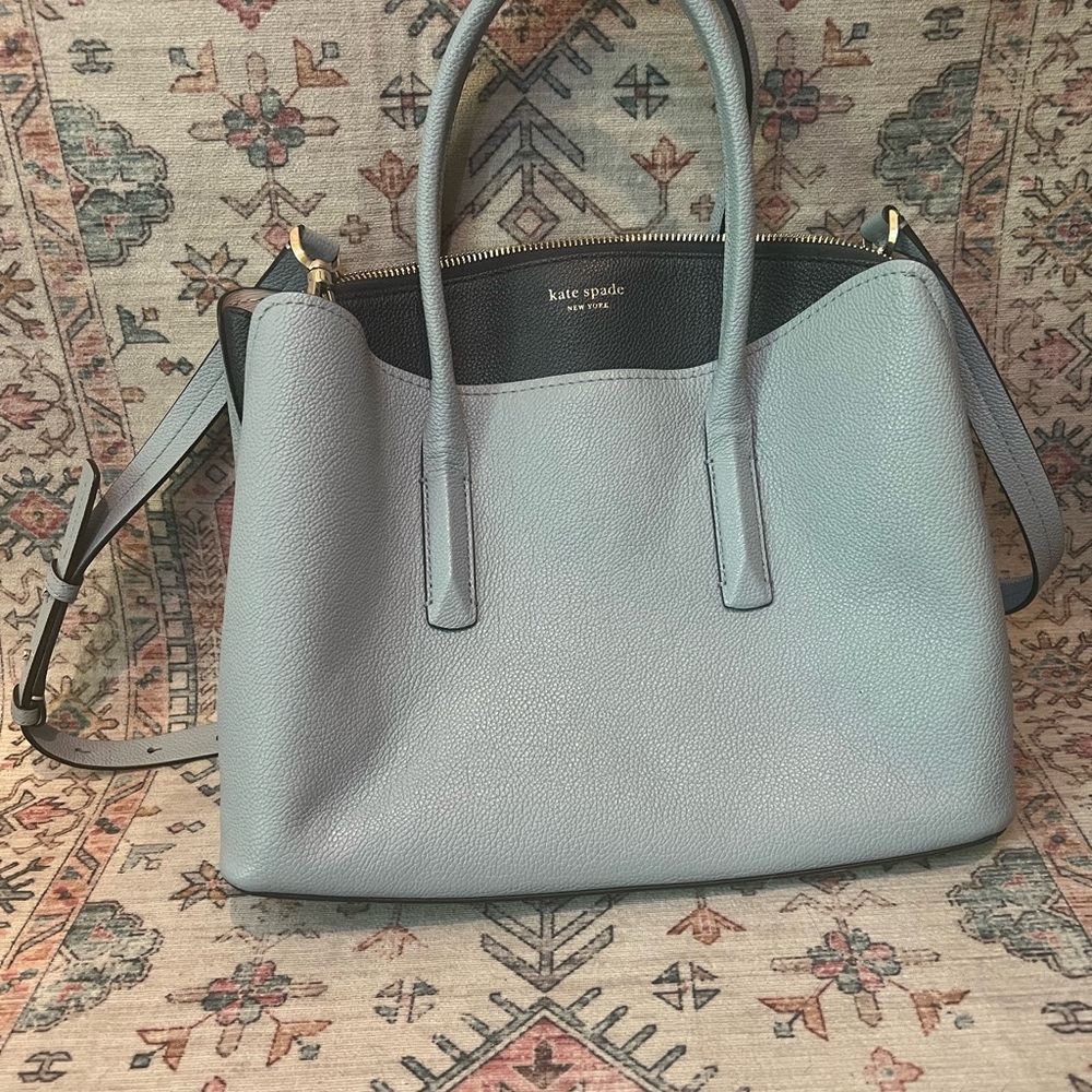 Kate Spade Blue Leather Tote Bag